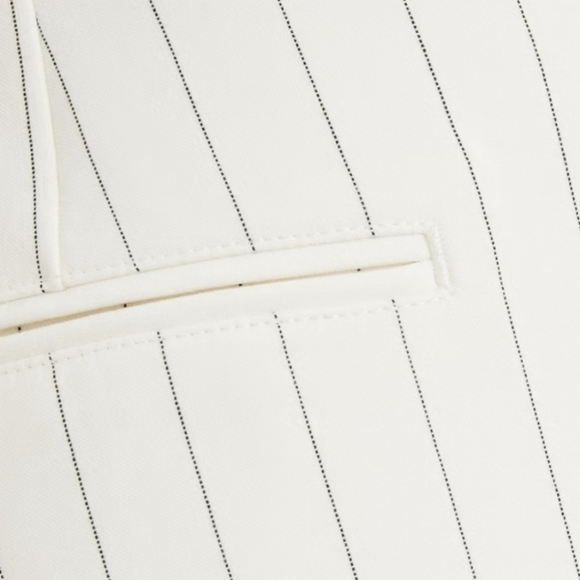 GANNI Striped Tapered Pants, Size 8, White | Black, NWOT - Picture 4 of 16